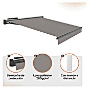 SmartSun Toldo con motor Solar Motion Dark Vivant (Gris, Ancho: 3,95 m, Caída: 3 m) | BAUHAUS