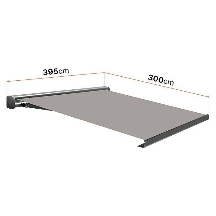 SmartSun Toldo con motor Dark Algarve (Gris, Ancho: 3,95 cm, Caída: 3 m) | BAUHAUS