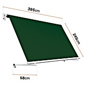 SmartSun Toldo para balcón Urban (Verde, Ancho: 3,95 m, Caída: 2,45 m) | BAUHAUS