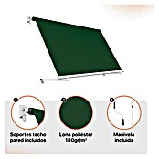 SmartSun Toldo para balcón Urban (Verde, Ancho: 3,95 m, Caída: 2,45 m) | BAUHAUS
