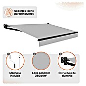 SmartSun Toldo de brazos articulados Dark Stella (Gris, Ancho: 3,95 m, Caída: 2,5 m) | BAUHAUS