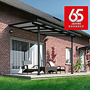 Terrassenüberdachung Tuscany LED (B x T: 3,07 x 3 m, Anthrazitgrau, Polycarbonat, Transparent)