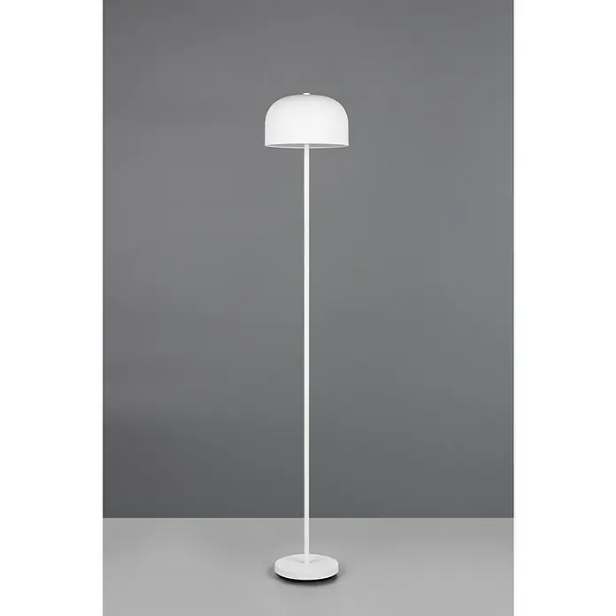 Reality Leuchten LED-Stehleuchte Jeff - 2 W, Höhe: 147 cm, Weiß, Warmweiß - Elegante Stehlampe in Weiß mit halbkugelförmigem Lampenschirm. Die Lampe ist schlicht und modern gestaltet und passt gut in jeden Raum.