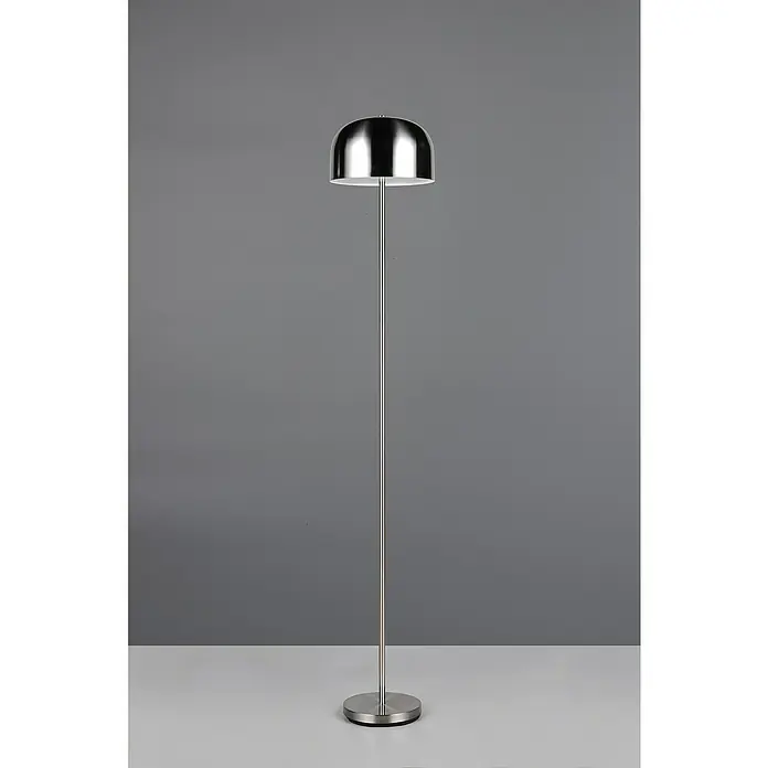 Reality Leuchten LED-Stehleuchte Jeff - 2 W, Höhe: 147 cm, Nickel, Warmweiß - Elegante Stehlampe mit Schirm aus gebürstetem Metall. Das moderne Design passt perfekt in jedes Wohnzimmer.