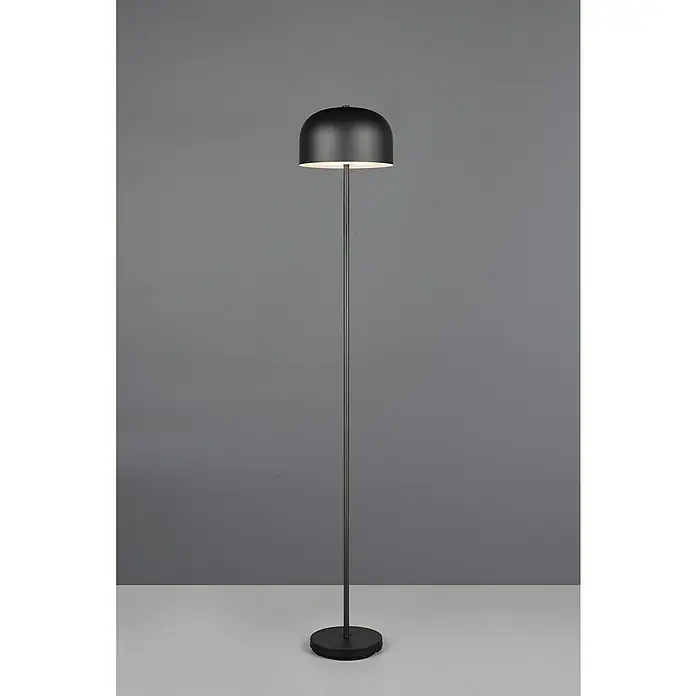 Reality Leuchten LED-Stehleuchte Jeff - 2 W, Höhe: 147 cm, Schwarz, Warmweiß - Elegante Stehlampe mit halbkugelförmigem Schirm in Schwarz. Das Licht scheint dezent nach unten und sorgt für eine angenehme Atmosphäre.