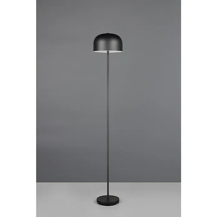 Reality Leuchten LED-Stehleuchte Jeff - 2 W, Höhe: 147 cm, Schwarz, Warmweiß - Schlichte Stehlampe in Schwarz. Elegantes Design mit einem halbrunden Lampenschirm, ideal für modernes Wohnambiente und sorgt für angenehmes Licht.