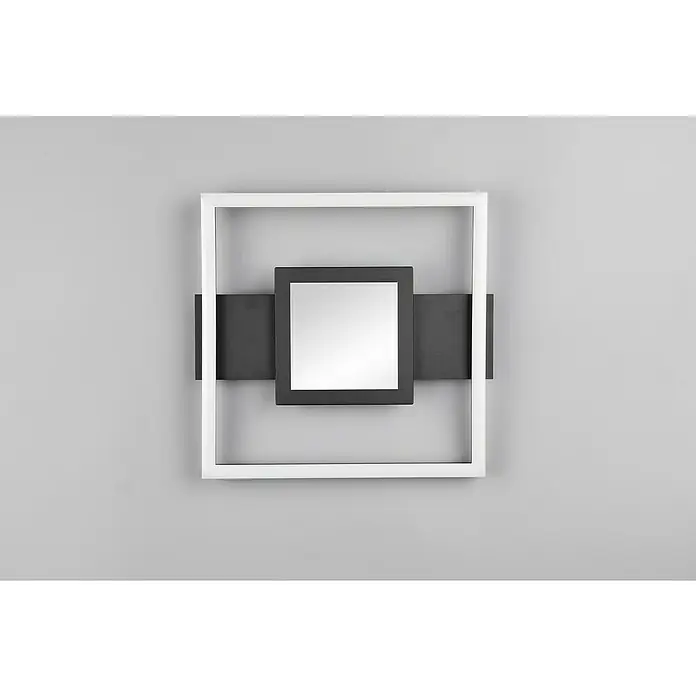 Reality Leuchten LED-Deckenleuchte Wheeler - 16 W, L x B x H: 33 x 35 x 4,7 cm, Warmweiß, Eckig - Wandleuchte mit quadratischem Design.