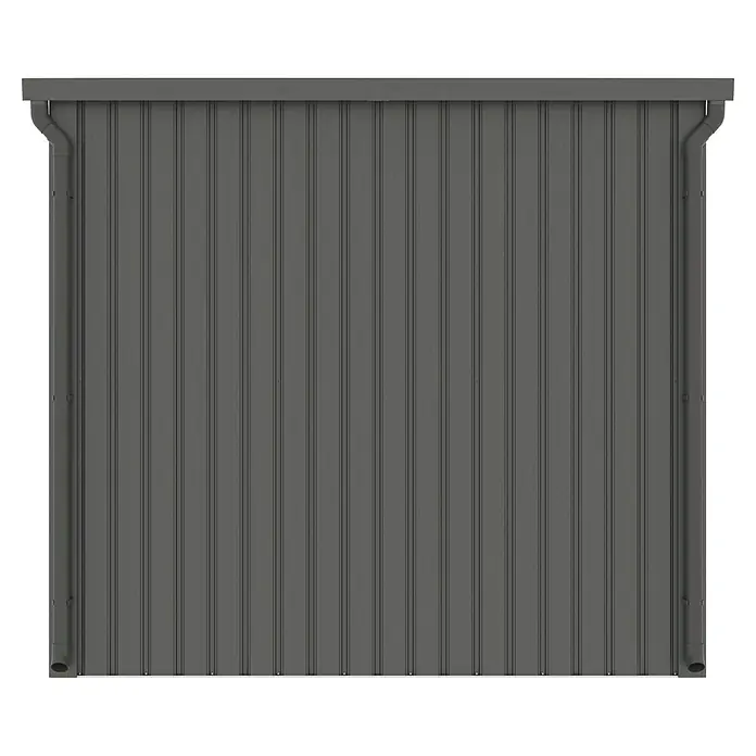 Gardol Gerätehaus Style - Außenmaß inkl. Dachüberstand (B x T): 225 x 190 cm, Metall, Schwarz - Ein graues Gartenhaus mit senkrechten Paneelen und Regenrinne. Ideal für die Aufbewahrung von Gartengeräten und mehr.