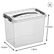 Sunware Aufbewahrungsbox (L x B x H: 30,7 x 20 x 22,3 cm, Kunststoff, Transparent, Farbe Griff: Schwarz)