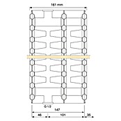Universal-Austauschheizkörper (B x H: 50 x 55 cm, 4-fach, Typ: 3K-33, 1.115 W)