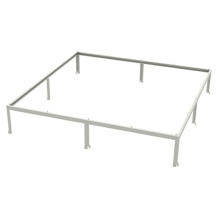 Vitavia Fundament (254,4 x 254,4 x 6 cm, Farbe: Aluminium, Passend für: Vitavia Gewächshaus Freya 7600)