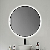 Camargue Espejo con luz Leah (Diámetro: 60 cm, Negro) | BAUHAUS