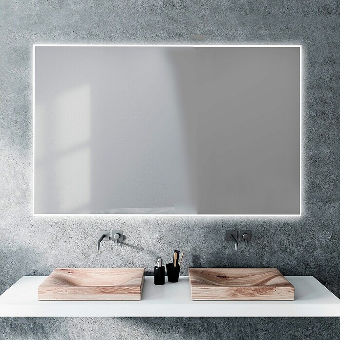 Camargue Espejo con luz LED Shira (Dimensiones (An x Al): 80 x 80 cm, Transformador)
