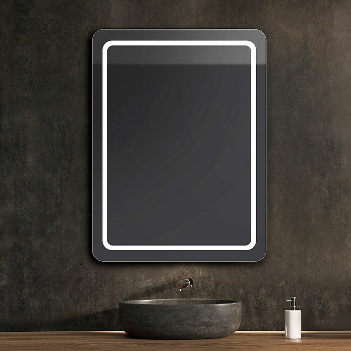 Camargue Espejo con luz LED Kea Eco (80 x 80 cm, Plata) | BAUHAUS