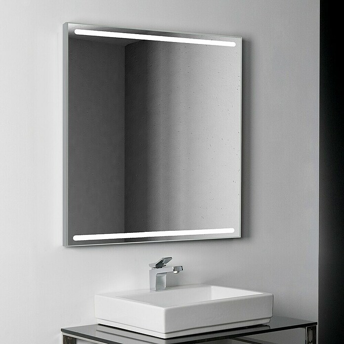 Camargue Espejo con luz LED Nanga (Dimensiones (An x Al): 80 x 80 cm, Transformador)