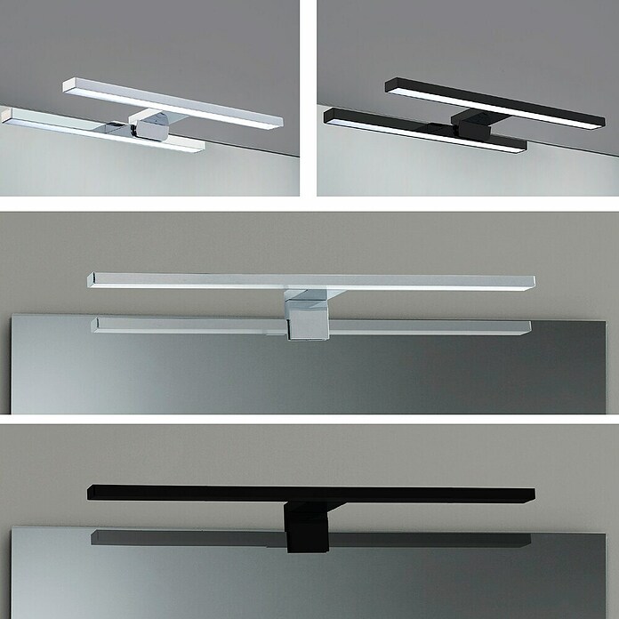 Aplique LED para espejo Altair 30 (Negro, L x An x Al: 12 x 30 x 5 cm) | BAUHAUS