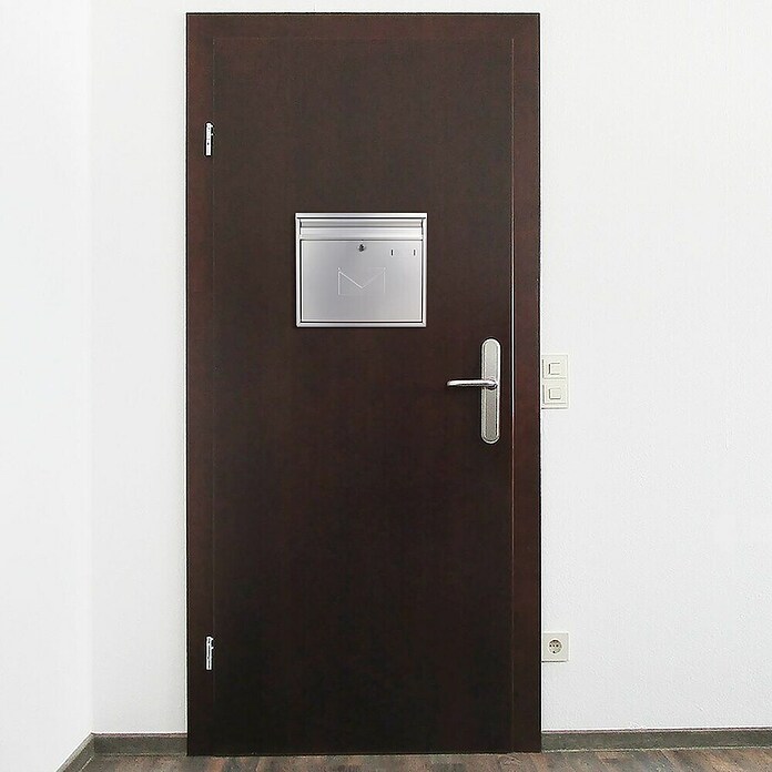 Rottner Prolazni poštanski sandučić Teramo  (D x Š x V: 360 x 320 x 80 mm, Srebrne boje, Čelik) | BAUHAUS