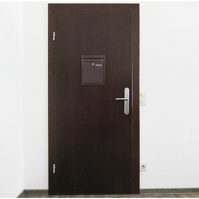 Rottner Prolazni poštanski sandučić Como  (D x Š x V: 320 x 250 x 85 mm, Smeđe boje, Čelik) | BAUHAUS