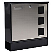 Rottner Prolazni poštanski sandučić Design  (D x Š x V: 380 x 370 x 120 mm, Crne boje, Čelik, Pločica s imenom) | BAUHAUS