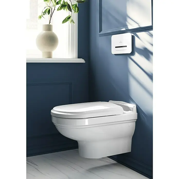 Villeroy & Boch Hommage WC-Sitz - Holz, Weiß, Mit Absenkautomatik - Das elegante, wandhängende Villeroy & Boch D-Neo WC mit schlankem Design und versteckter Technik für ein modernes Badezimmer.