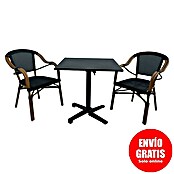Set de muebles de jardín Sibuco II (L x An x Al: 70 x 70 x 73 cm, 3 pzs., Acero, Negro) | BAUHAUS