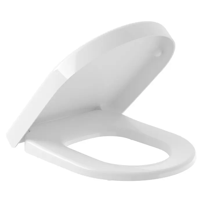 Villeroy & Boch Architectura Vita WC-Sitz - Duroplast, Weiß, Mit Absenkautomatik - Ein weißer Toilettensitz mit hochgeklapptem Deckel. Komfort und Hygiene für Ihr Badezimmer.