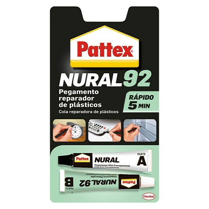 Pattex Adhesivo especial para plásticos Nural 92 (Incolora / Transparente, 2 x 11 ml)