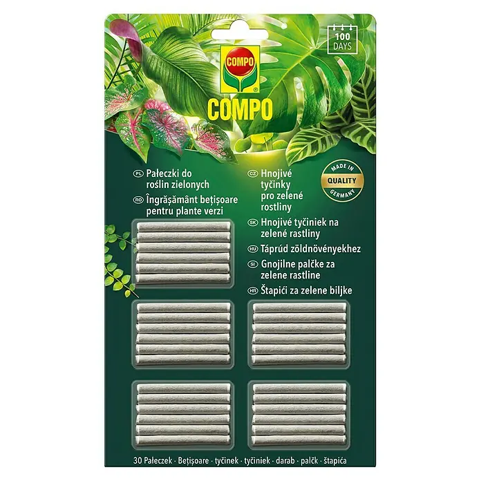Compo Grünpflanzen-Düngestäbchen - 30 Stk. - COMPO Düngestäbchen für Grünpflanzen: Für gesunde Pflanzen und üppiges Wachstum bis zu 100 Tage, Made in Germany für höchste Qualität.