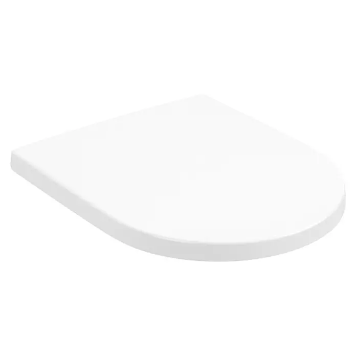 Villeroy & Boch Subway 3.0 WC-Sitz - Duroplast, Stone White, Mit Absenkautomatik - Weißes, eckförmiges Duschbecken oder Regal.
