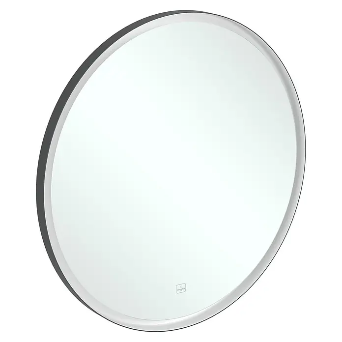 Villeroy & Boch Subway 3.0 Lichtspiegel - Durchmesser: 91 cm, BiColour - Runder rahmenloser Spiegel mit Facettenschliff.