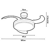 Arte confort Ventilador de techo Verona M (Blanco, 107 cm, 29,8 W, Blanco cálido, Tamaño de la estancia: 20 m²) | BAUHAUS