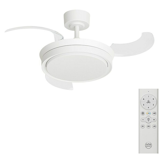 Arte confort Ventilador de techo Verona S (Blanco, 91 cm, 30 W, Blanco cálido) | BAUHAUS