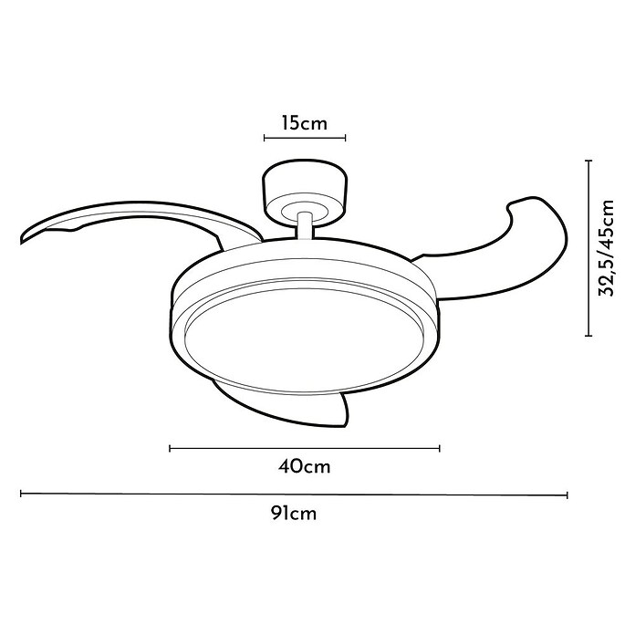 Arte confort Ventilador de techo Verona S (Blanco, 91 cm, 30 W, Blanco cálido) | BAUHAUS