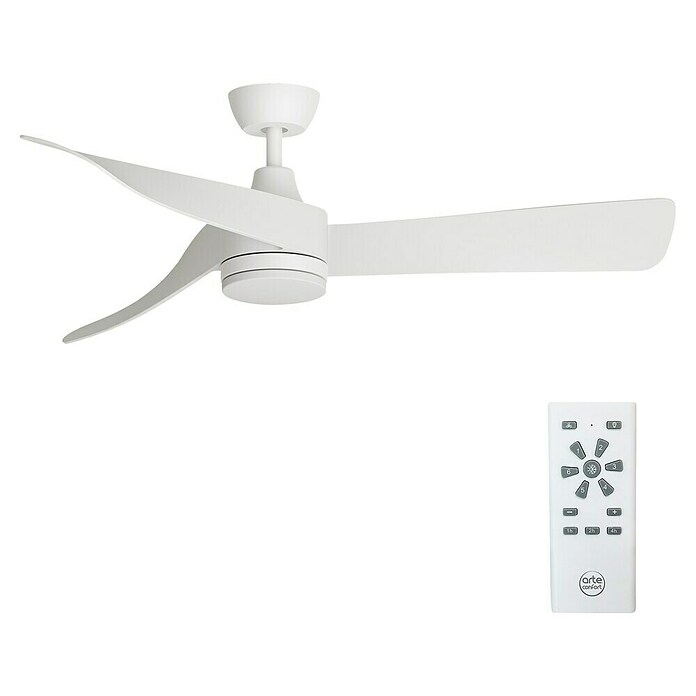 Arte confort Ventilador de techo Zeph (Blanco, 132 cm, 50 W, Blanco cálido, Con luz) | BAUHAUS