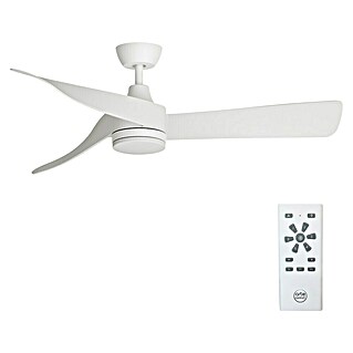 Arte confort Ventilador de techo Zeph (Blanco, 132 cm, 50 W, Blanco cálido, Con luz)
