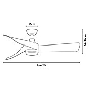 Arte confort Ventilador de techo Zeph (Blanco, 132 cm, 50 W, Blanco cálido, Con luz) | BAUHAUS