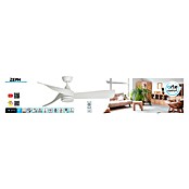 Arte confort Ventilador de techo Zeph (Blanco, 132 cm, 50 W, Blanco cálido, Con luz) | BAUHAUS