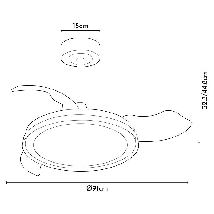 Arte confort Ventilador de techo Cartagena (Blanco, 91 cm, 28 W, Blanco cálido) | BAUHAUS
