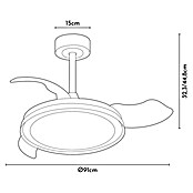 Arte confort Ventilador de techo Cartagena (Blanco, 91 cm, 28 W, Blanco cálido) | BAUHAUS