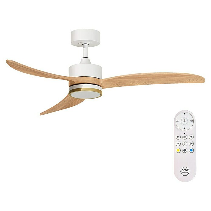 Arte confort Ventilador de techo Echo (Blanco/Madera, 122 cm, 28,2 W, Blanco cálido) | BAUHAUS