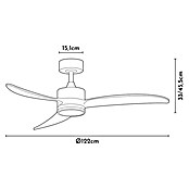 Arte confort Ventilador de techo Echo (Negro/Madera, 122 cm, 28,2 W, Blanco cálido) | BAUHAUS