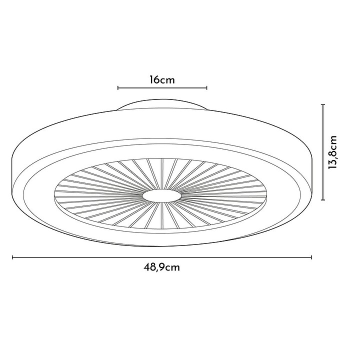 Arte confort Ventilador de techo Siena (Blanco/Madera, 48,9 cm, 36 W, RGB) | BAUHAUS