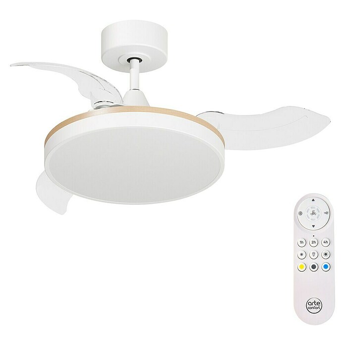 Arte confort Ventilador de techo Ginebra (Blanco, 91 cm, 28 W, Blanco cálido) | BAUHAUS