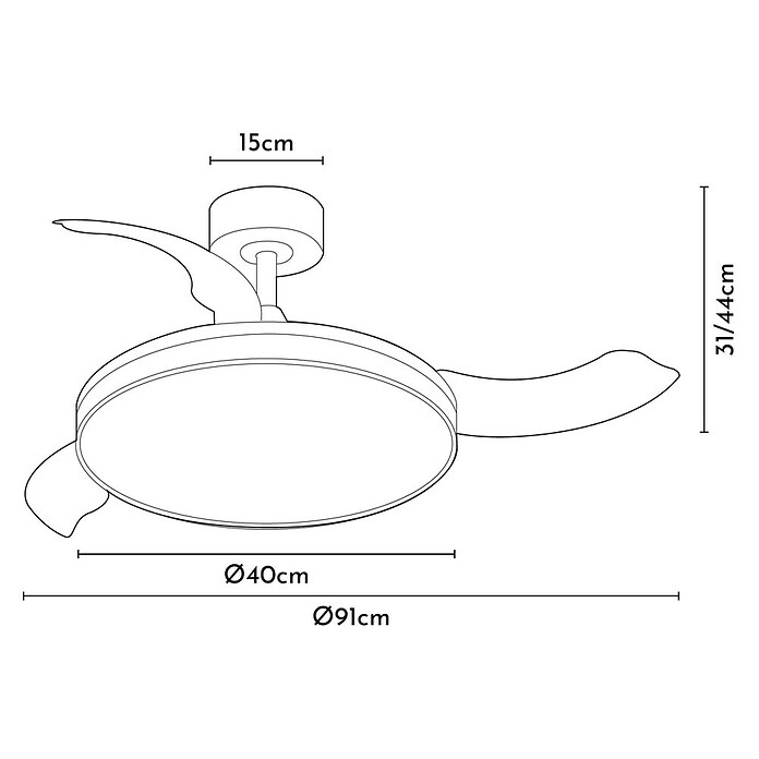 Arte confort Ventilador de techo Ginebra (Blanco, 91 cm, 28 W, Blanco cálido) | BAUHAUS