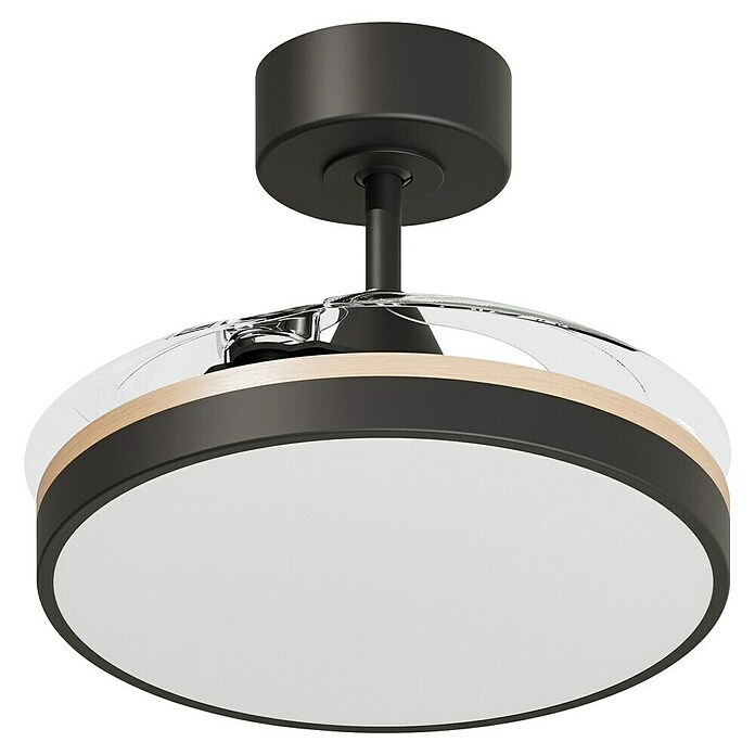 Arte confort Ventilador de techo Ginebra (Negro, 31 cm, 28 W, Blanco cálido) | BAUHAUS