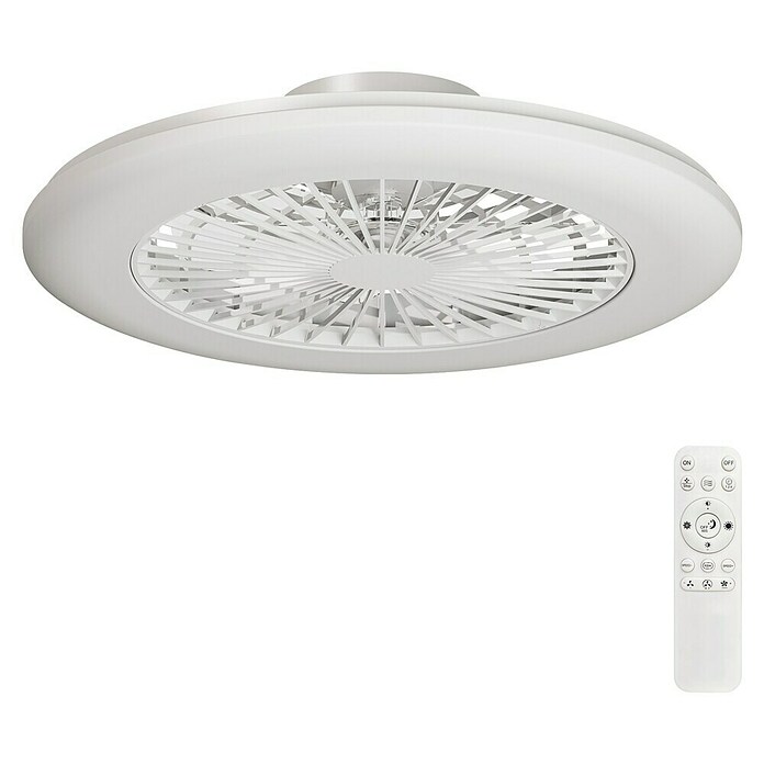 Arte confort Ventilador de techo Laos (Blanco, 22 W, Blanco cálido, 57,7 cm) | BAUHAUS