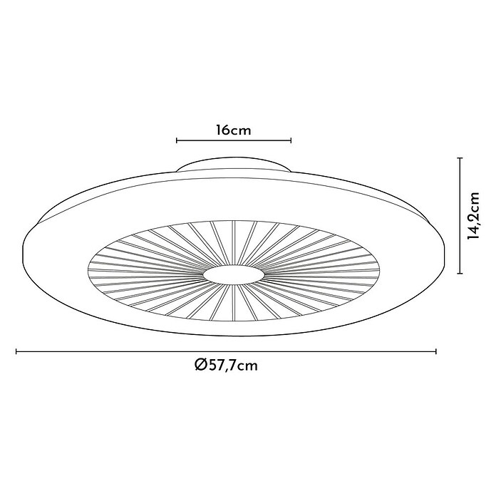 Arte confort Ventilador de techo Laos (Blanco, 22 W, Blanco cálido, 57,7 cm) | BAUHAUS