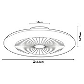 Arte confort Ventilador de techo Laos (Blanco, 22 W, Blanco cálido, 57,7 cm) | BAUHAUS