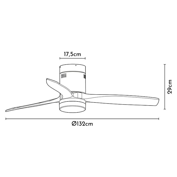 Arte confort Ventilador de techo Mallorca (Blanco/Madera, 132 cm, 36,5 W, Blanco cálido) | BAUHAUS