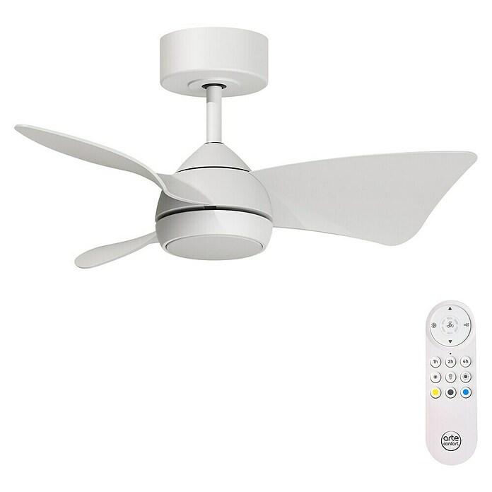 Arte confort Ventilador de techo Roma (Blanco, 76 cm, 16 W, Blanco cálido) | BAUHAUS